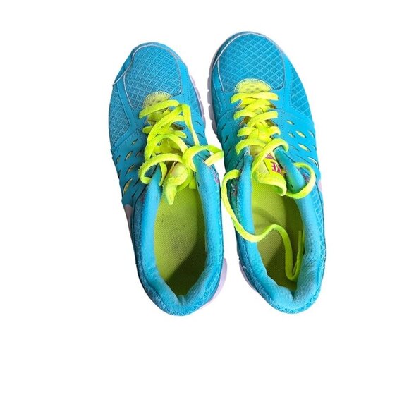 Nike Flex Trainer Teal Blue & Neon Athletic Running Jogging Sneakers Shoes~Sz 7 - Picture 6 of 13